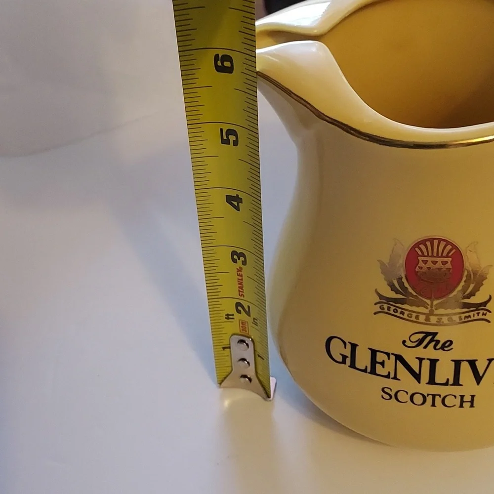 Vintage Glenlivet Scotch Whiskey Pitcher Gold Ceramic Pitcher LIMITED EDITION